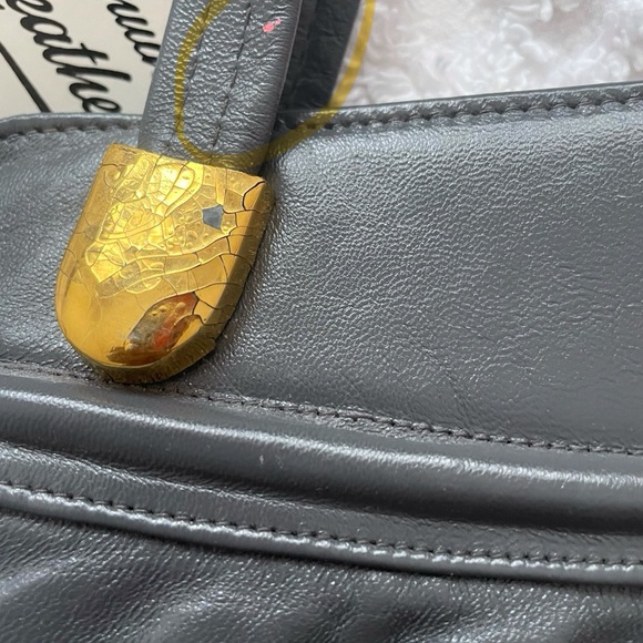 Genuine Leather handbag Jane Shilton, England, new old stock, tag, some damage - Picture 10 of 11